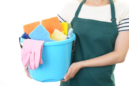 Office cleaners in Fulham maintaining a modern business workspace
