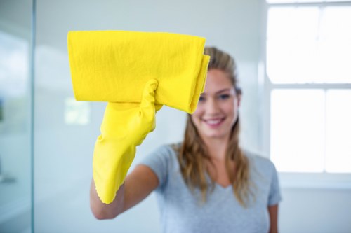 Local Fulham cleaner preparing a spotless bedroom